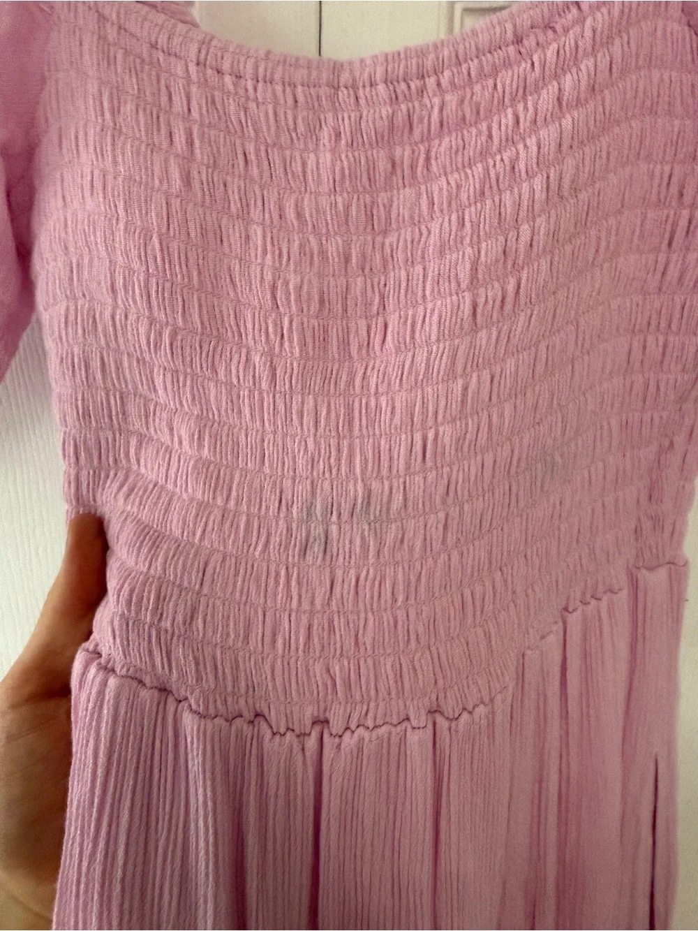 Abercrombie & Fitch Pink Maxi Dress with Puff Sleeves Size S